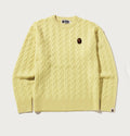 A BATHING APE ONE POINT CABLE KNIT CREWNECK SWEAT SHIRT