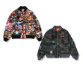 A BATHING APE HYBRID CAMO MULTI BADGE PADDED MA-1 JACKET