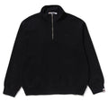 A BATHING APE GARMENT DYE ONE POINT HALF ZIP RELAXED FIT CREWNECK SWEAT SHIRT