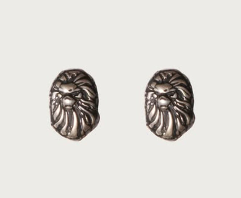 A BATHING APE BAPE BLACK ITEM #9 MAD FACE EAR RING