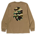 A BATHING APE 1ST CAMO BIG APE HEAD L/S TEE