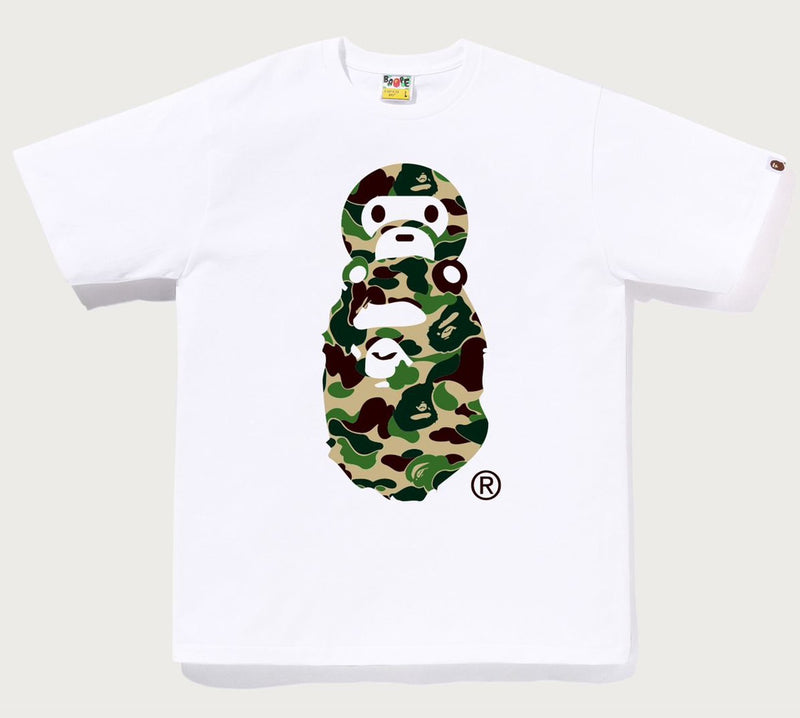 A BATHING APE ABC CAMO MILO ON APE HEAD TEE