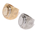 A BATHING APE RHINESTONE COLLEGE RING