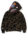 A BATHING APE Ladies' 1ST CAMO CROCHET SHARK FULL ZIP HOODIE