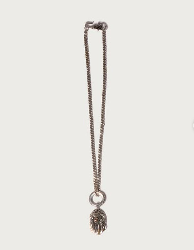 A BATHING APE BAPE BLACK ITEM #3 MAD FACE PENDANT WITH BAPESTA NECKLACE