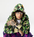 A BATHING APE BAPE x SPOTIFY BY CENTRAL CEE CAMO SHARK FULL ZIP HOODIE