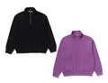 A BATHING APE GARMENT DYE ONE POINT HALF ZIP RELAXED FIT CREWNECK SWEAT SHIRT