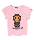 A BATHING APE Ladies' BABY MILO CRYSTAL STONE CROPPED TEE