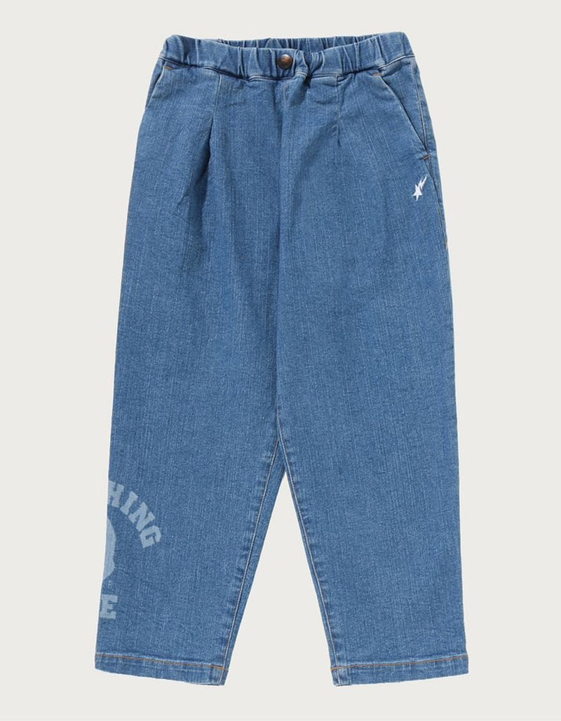 A BATHING APE BAPE KIDS COLLEGE 10 OZ STRETCH DENIM PANTS
