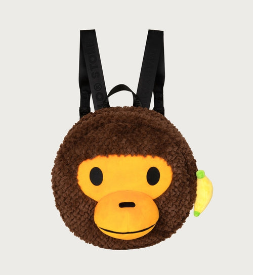 A BATHING APE BABY MILO STORE BABY MILO FACE LARGE PLUSH DOLL DAYPACK BAG