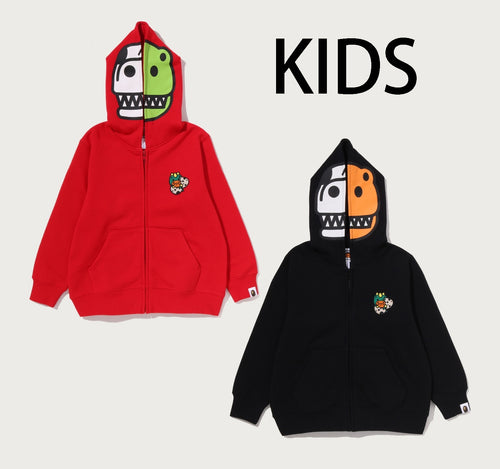 A BATHING APE BAPE KIDS BABY MILO DINOSAURS ZIP HOODIE