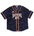 A BATHING APE SOLID CAMO MULTI LOGO BASEBALL SS SHIRT