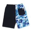 A BATHING APE BAPE KIDS ABC CAMO MILO FACE SWEAT SHORTS