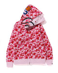 A BATHING APE ABC CAMO DOUBLUE SHARK FULL ZIP HOODIE