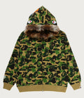 A BATHING APE ABC CAMO FUR HOOD SHARK RELAXED FIT FULL ZIP HOODIE