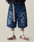 A BATHING APE 1ST CAMO DOUBLE KNEE 13 OZ RELAXED FIT DENIM SHORTS