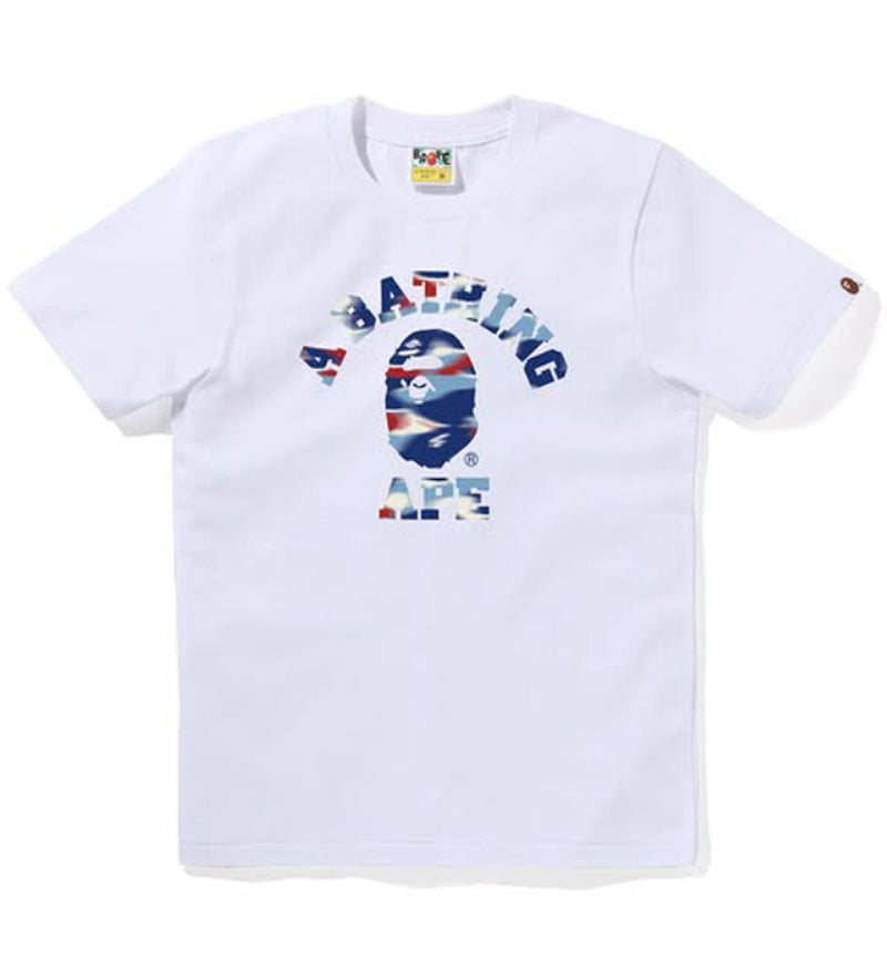 A BATHING APE Ladies' SCREEN CAMO COLLEGE TEE