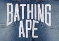 A BATHING APE NYC LOGO DENIM SHORTS