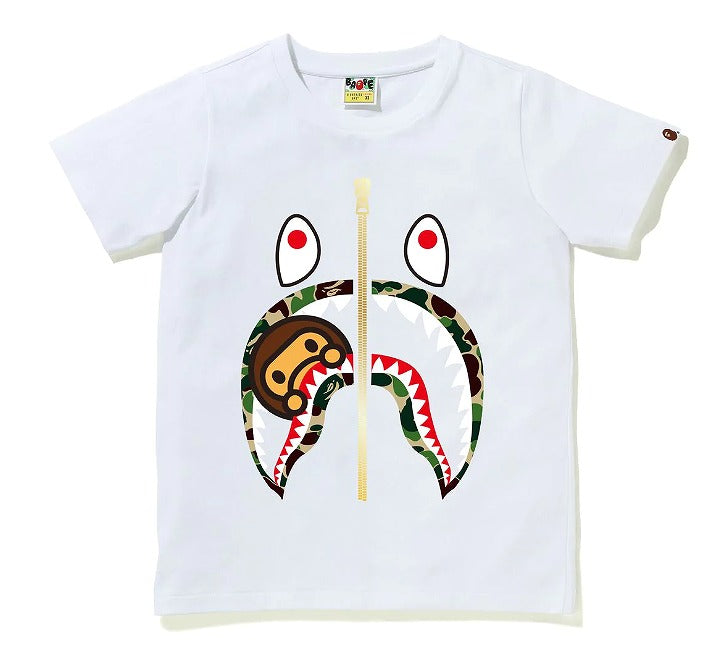 A BATHING APE Ladies' ABC CAMO MILO SHARK TEE