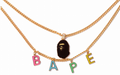 A BATHING APE Ladies' BAPE APE HEAD DOUBLE CHAIN NECKLACE