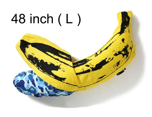 A BATHING APE BAPE x MEDICOM TOY x Andy Warhol ABC CAMO BANANA CUSHION (L) Blue