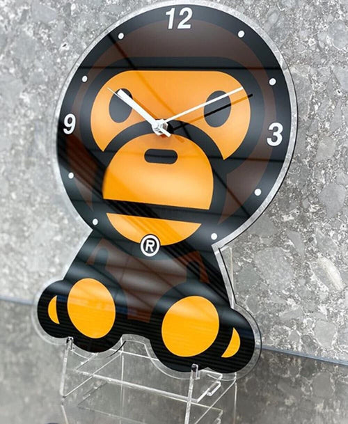 A BATHING APE BABY MILO STORE BABY MILO WALL CLOCK Brown