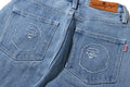 A BATHING APE Ladies' DAMAGED HIGHWAIST WIDE DENIM PANTS