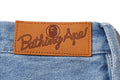 A BATHING APE Ladies' DAMAGED HIGHWAIST WIDE DENIM PANTS