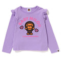 A BATHING APE BAPE KIDS BABY MILO HEART FRILL L/S TEE