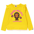 A BATHING APE BAPE KIDS BABY MILO HEART FRILL L/S TEE