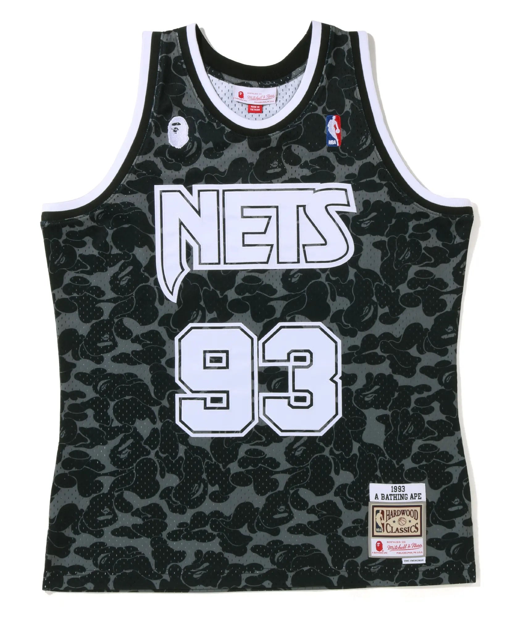 NBA Bulls 93 Bape Gray 1997-98 Hardwood Classics Men Jersey