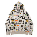 A BATHING APR BAPE MULTI LABEL RELAXED PULLOVER HOODIE