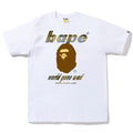 A BATHING APE BLOCK CHECK WGM APE HEAD TEE