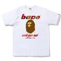 A BATHING APE BLOCK CHECK WGM APE HEAD TEE