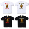 A BATHING APE BLOCK CHECK WGM APE HEAD TEE