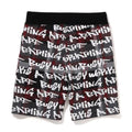 A BATHING APE BAPE GRAFFITI CHECK SWEAT SHORTS