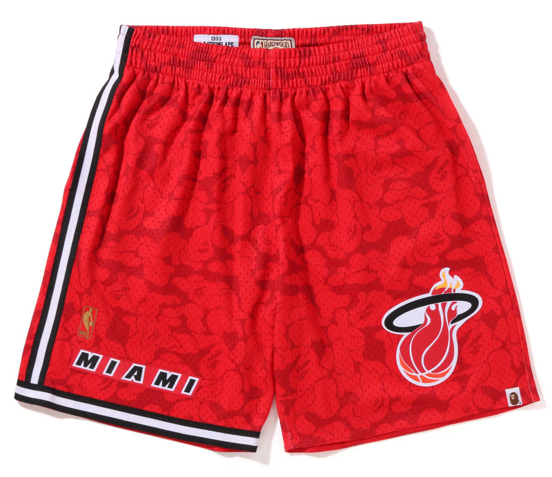 A BATHING APE BAPE x M&N Mitchell & Ness MIAMI HEAT JERSEY SHORTS