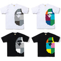 A BATHING APE COLOR BLOCK SIDE BIG APE HEAD TEE