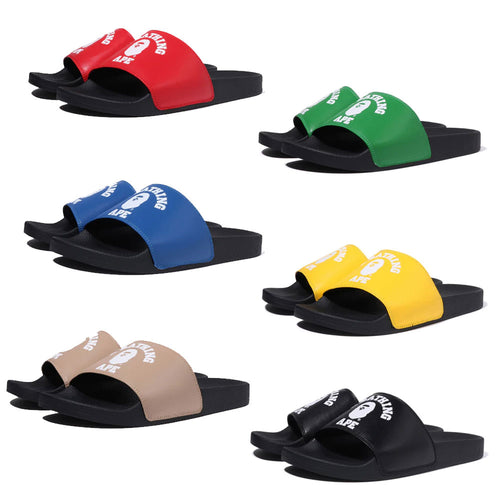 A BATHING APE MENS COLLEGE SLIDE SANDALS -ONLINE EXCLUSIVE-