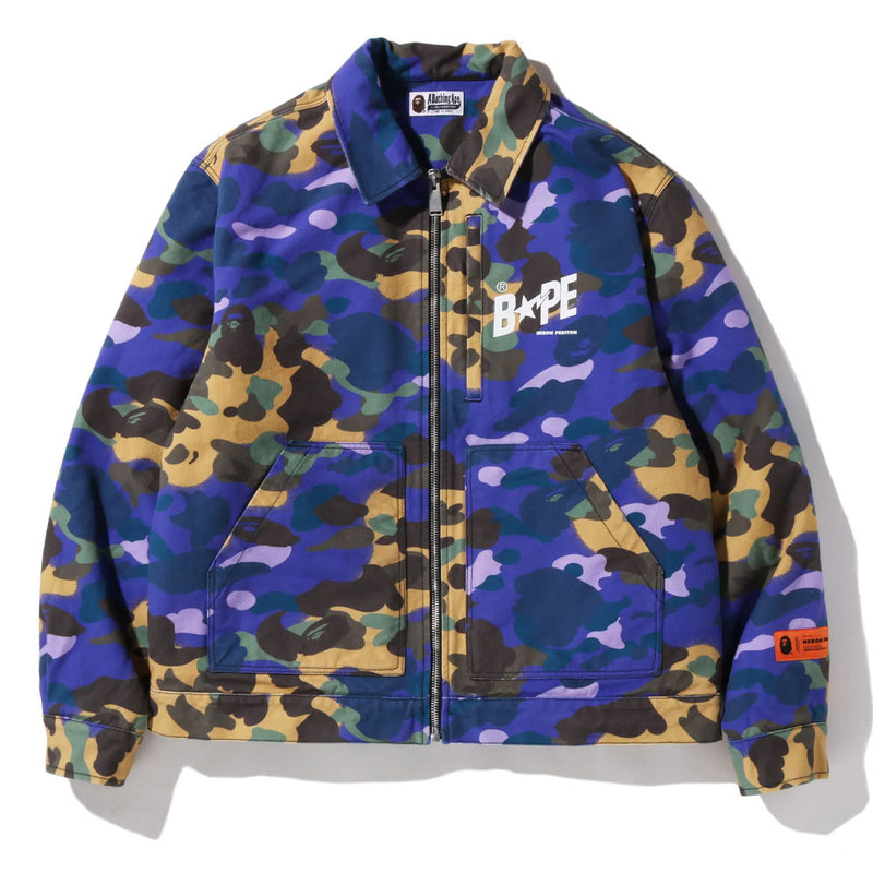 A BATHING APE BAPE x HERON PRESTON MIX 1ST CAMO DUCK TRACKER JACKET