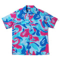 A BATHING APE MARBLE CAMO OPEN COLLAR S/S SHIRT