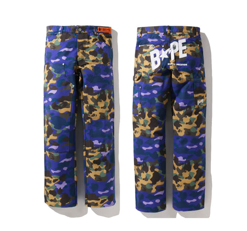 A BATHING APE BAPE x HERON PRESTON MIX !ST CAMO DUCK PAINTER PANTS