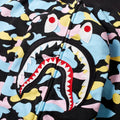 A BATHING APE MULTI CAMO SHARK FULL ZIP HOODIE