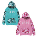 A BATHING APE Ladies' BAPE MARBLE CAMO OVERSIZED FULL ZIP HOODIE