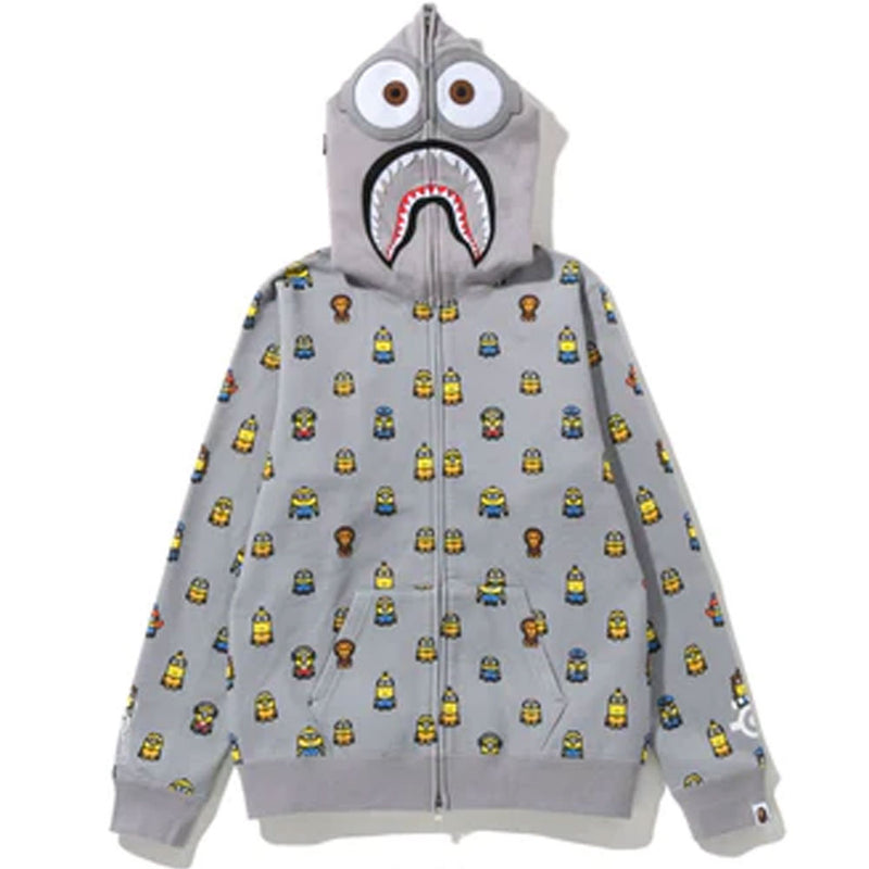 A BATHING APE Ladies' BAPE x MINIONS SHARK FULL ZIP HOODIE