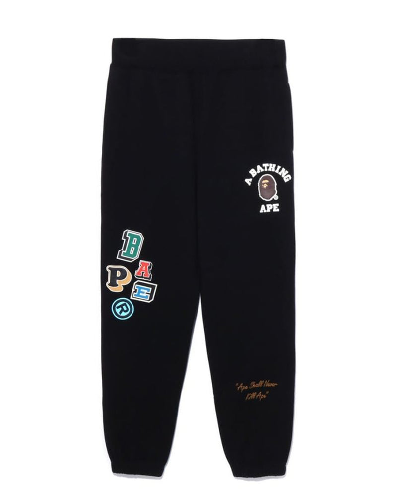 A BATHING APE MULTI FONTS SWEAT PANTS