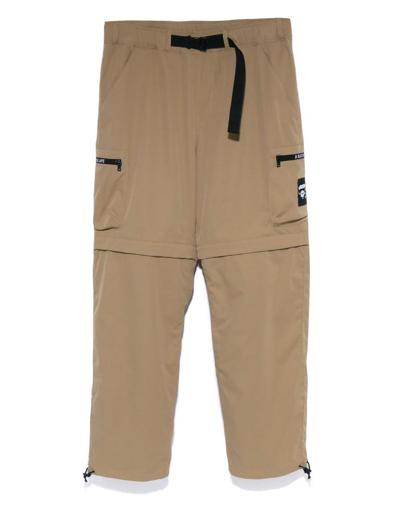A BATHING APE SIDE POCKET DETACHABLE RELAXED FIT PANTS
