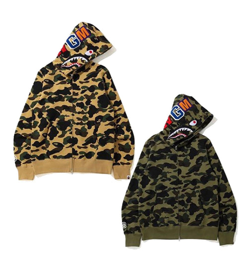 A BATHING APE 1ST CAMO SHARK FULL ZIP HOODIE - happyjagabee store