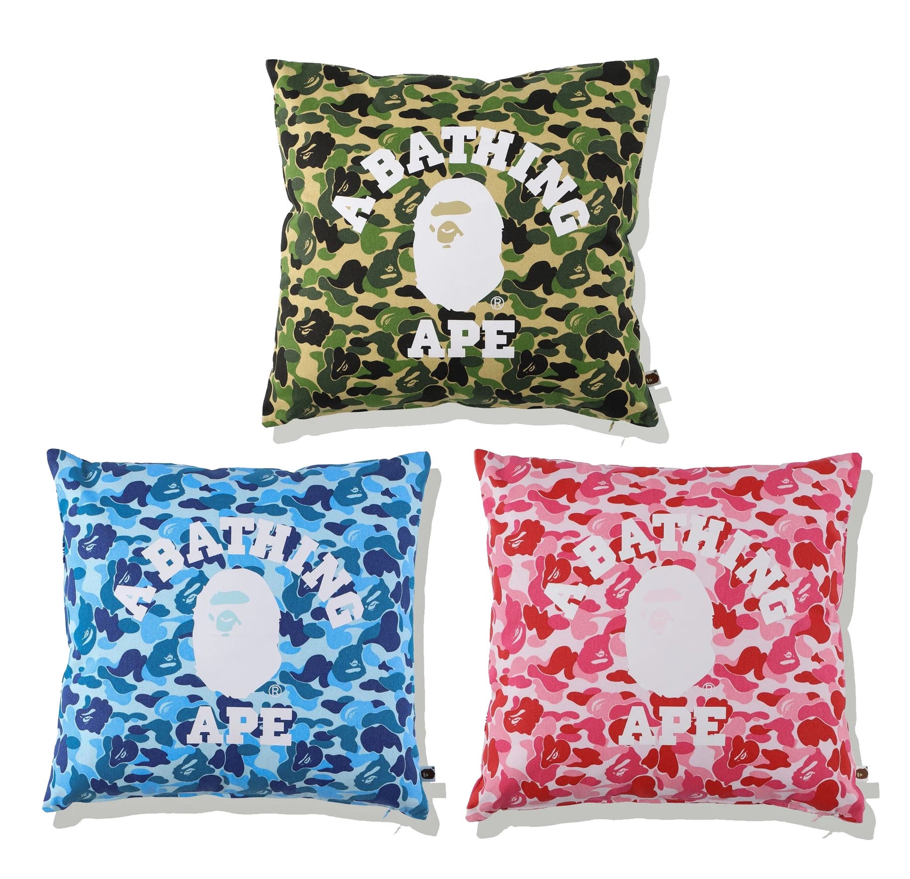 A BATHING APE ABC CAMO COLLEGE SQUARE CUSHION – happyjagabee store