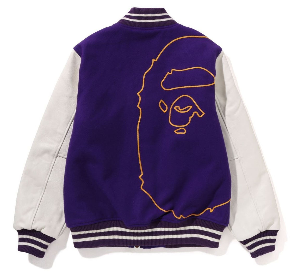 A BATHING APE GIANT APE HEAD VARSITY JACKET